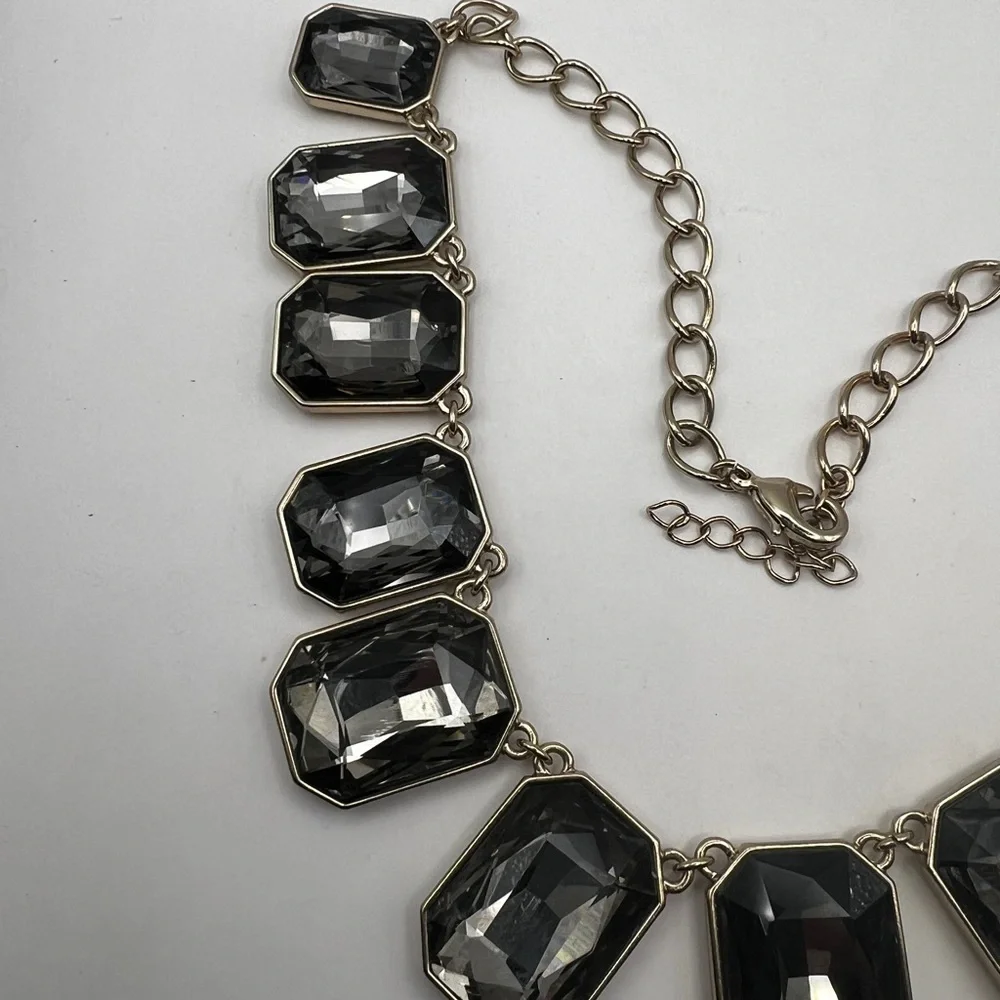 Rhinestones and gold tone necklace